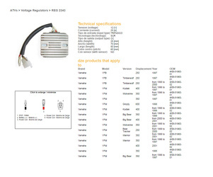 Dze regulator napięcia yamaha yfm 350 big bear '96-'99, warrior 350 '96-'01, wolverine 350 '95-'01, yfm 400/600 (esr633)