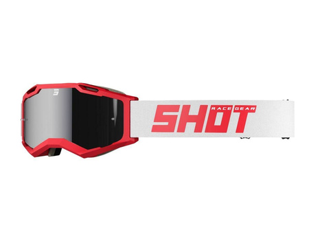 Gogle Shot Iris 2.0 solid red czerwony mat/biały szybka srebrne lustro