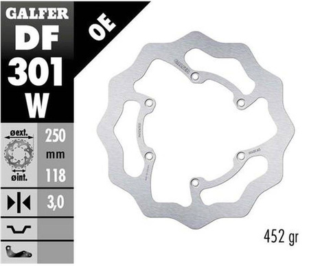 Tarcza hamulcowa przód suzuki rm 125/250 '85-'08 wave (250x118x3mm)