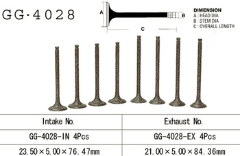 ZAWÓR SSĄCY KAWASAKI EL 250 '88-91, EX 250 '88-07' (OEM: 12004-1074) (1SZT.) (MADE IN JAPAN)