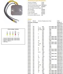 Dze regulator napięcia kawasaki kz900/1000 73-80, suzuki gs250/400/450/550/650/750/1000 (esr100,esr090)
