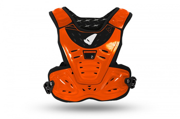 OSŁONA KLATKI PIERSIOWEJ (ZBROJA) CHEST PROTECTOR REACTOR DZIECIĘCA / JUNIOR / KID KOLOR NEON POMARAŃCZOWY (CE LEVEL 2) - ZASTĘPUJE PT02275FFLU - KOLEKCJA 2024