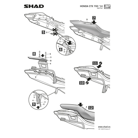 Stelaż do kufrów bocznych Shad 3P do Honda CTX 700-N