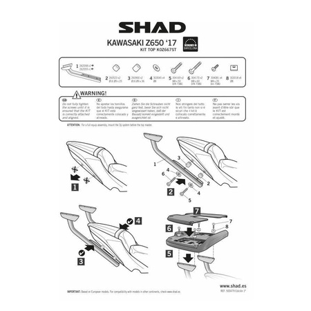 Stelaż kufra tylnego Shad do Kawasaki Z650 (2017- )