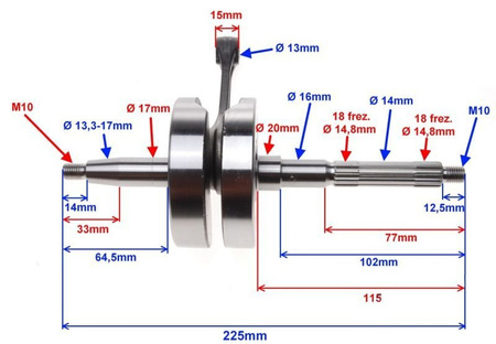 Wał korbowy skuter Piaggio Zip 4T 50