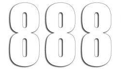 Numery startowe 13cm x 7cm proste, kolor biały nr8 (3szt.)
