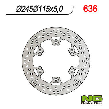 Tarcza hamulcowa tył yamaha fzs/ fzr/ xj600/ xt660/yzf 600 thundercat (245x115x5) (6x8,5mm)