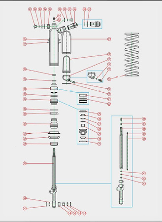 Nakrętka sprężyny amortyzatora tylnego 50mmx11mm 40mm (dół) (17) aluminiowa
