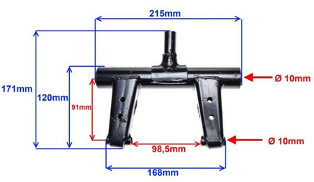 Mocowanie silnika skuter 4T 139Qmb Gy6-50 koło 10 cali