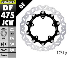 TARCZA HAMULCOWA PRZÓD YAMAHA MT-10 '17-; Y-R6 '17-'23; YZF-R9 '25; FZ 1 '06'; YZF-R1 '04-'23; V MAX 1700 '09- (WAVE FLOATING) (320X132X5MM)