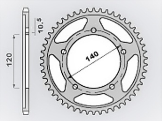 Zębatka tylna utwardzana 4398 47 c45 suzuki dl 650 '04-'14 (2061-47) (jtr1792.47)