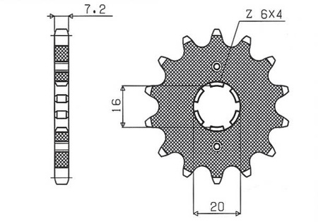 Zębatka przednia 263 13 suzuki rm 80/85, yamaha xt 125 r/x (jtf1263.13) (łańc. 428) (26313jt)