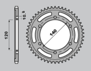 Zębatka tylna 5301 40 kawasaki zx-6r '95-'97, w 650 '00-'06, zr 750 '91-'04, gsx-r 600 '97-'00, gsx-r 750 '98-'99