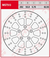 TARCZA HAMULCOWA TYŁ HARLEY DAVIDSON FLH / FLHR / FLHT 1340 ELECTRA, FAT BOY, DYNA, XL / XLH / XLS ROADSTER, SPORTSTER