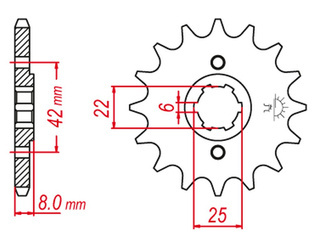 Zębatka przednia 281 15 honda xl600r/rm/lm, nx650 '88 (jtf281.15)