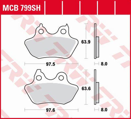 Klocki hamulcowe kh434 sinter street harley davidson 1450 / 1584 / 1800 06-10, tył