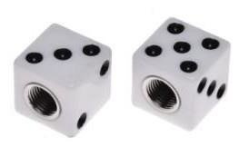 Nakrętka wentyla kostka Biała