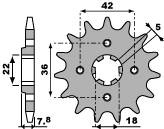 Zębatka przednia 2052 15 18nc yamaha xt 250 tl (japan) 83-84 (łańc. 520)