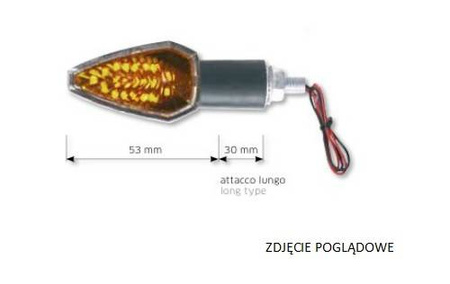 Far komplet kierunkowskazów led- długie (2szt.-carbon) (30+53mm)