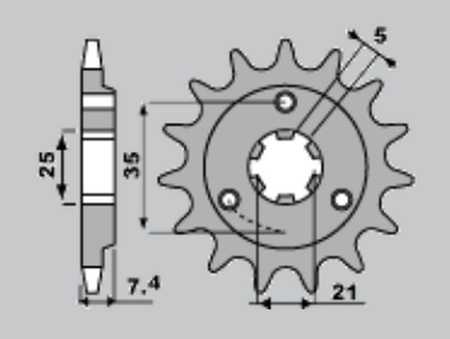 Zębatka przednia 437 15 suzuki dr 600/650 (437-15) (jtf437.15)