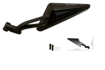 Lusterko prawe viper trójkątne, kolor czarny m 10-x1,25 (gwint lewy+prawy)