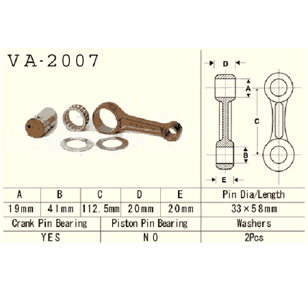 Vesrah - korbowód yamaha yfm350 raptor 07-13 / warrior 87-04