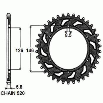 Zebatka napedzana stalowa sunstar sunr1-3577-41