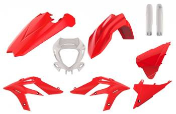 Komplet plastików beta x-trainer '20-'22 w zestawie osłona lampy (8667300001) i osłony amortyzatorów (8398700002) kolor czerwono biały