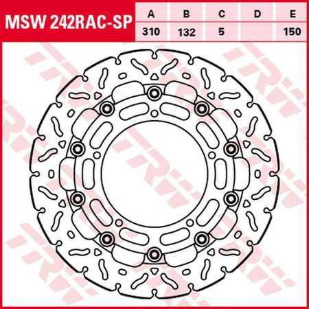 Tarcza hamulcowa przód yamaha yzf r6 '04-'16, fz-8n/s fazer '10-'16, yzf r1 '06-'11, xt 1200z tenere '10-, (310x132x5mm) wave