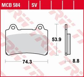 Klocki hamulcowe kh123 organic yamaha fzr 750/1000 genesis '86-'88, trx 850 '96-'99, fj 1200 '91-'95, x1200 '96-'98, xvz 1300 royal star '96
