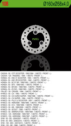 Tarcza hamulcowa przód cagiva/honda/kymco/sym (160x58x4) (3x10,5mm)