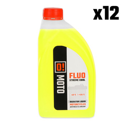 OMOTO ZESTAW 12 SZTUK PŁYN DO CHŁODNIC 1L O! FLUO XTREME COOL+135 GOTOWY DO UŻYCIA (O!MOTO) (OLE-001) (-40 DO +135) (PAKIET 12 SZTUK)
