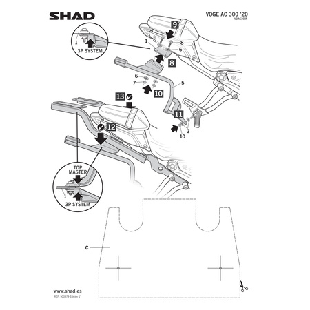 Stelaż do kufrów bocznych Shad 3P do Voge 300AC
