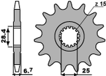 Zębatka przednia 2168 15 18nc yamaha yfz 450/yfm 700 raptor '06-'20 (jtf1592.15) (łańc. 520) (std.+1)