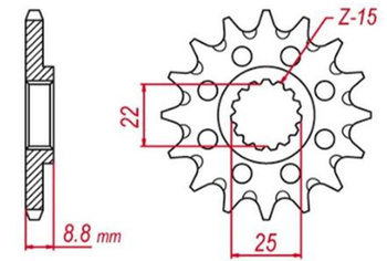 Zębatka przednia 1248 17 (124817) beta '12-'21, ktm '86-'21, husqvarna '14-'21, husaberg '09-'14, gasgas '20-'21, (jtf1901.17) (łańc. 520)