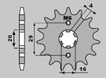 Zębatka przednia 425 15 suzuki ts125 r/x '90-'96, rg125 '92-'96 (-1) (jtf425.15)