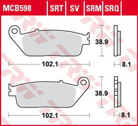 Klocki hamulcowe kh196 sinter road/track honda cbr 250r '88-'94/'11-'14, cb 600 hornet '98-'15, cbf 600 '04-'10, vtx 1300 '03-'08, gl 1500 f
