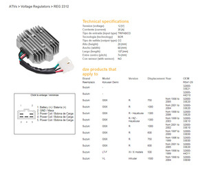 Dze regulator napięcia suzuki gsxr 600 '97-'05, gsxr 750 '96-'05, vl 1500 98-04, gsxr1000/1300 (esr550) (32800-33e20)