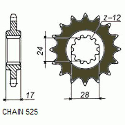 Zebatka napedowa sunstar sunf412-14