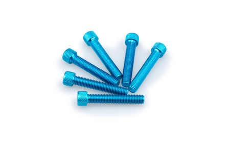 Śruby z anodyzowanego aluminium blister 6 śrub imbusowych m8x45mm niebieskie