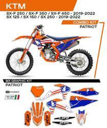 Komplet naklejek (oklein) ktm sx/sxf 125/150/250/350/450 '19-'22 patriot kolor pomarańczowy