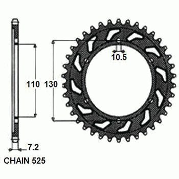 Zebatka napedzana stalowa sunstar sunr1-4474-43