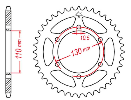 Zębatka tylna 504 42 kawasaki er 5 '97-'06, gpz 500s '87-'93 (jtr486.42)