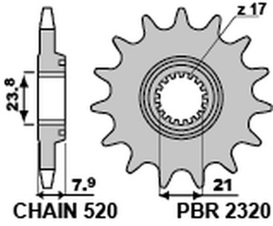 Zębatka przednia 2320 13 18nc honda crf 250r '18-'23 samooczyszczająca (jtf1344.13sc) (łańc. 520) (std.)