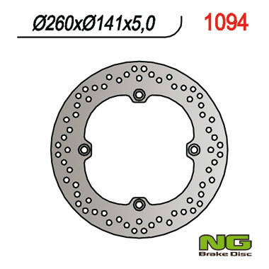 Tarcza hamulcowa tył kawasaki, suzuki dl 650 '04-'20, dl 1050 '20, dl 1000 '02-'19 (260x141x5) (4x10.5 mm)