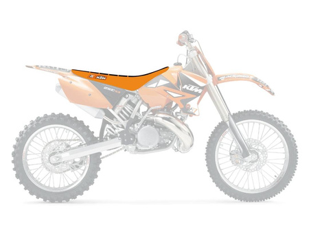 Pokrowiec/poszycie na siedzenie ktm exc '98-'07, sx-sxf '00-'06 zebra kolor czarny/pomarańczowy (17)