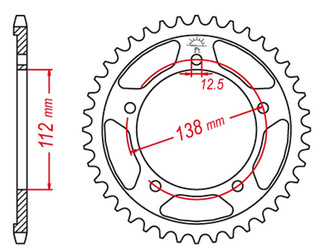 Zębatka tylna utwardzana 4357 44 c45 honda cbr 600f '99-'00 (jtr1304.44)