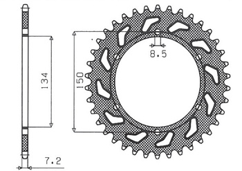 Zębatka tylna 463 48 kawasaki kmx 125 '86-'03 (jtr463.48) (łańc. 428) (46348jt)