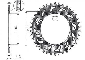 Zębatka tylna 4374 51 honda xlr 125r '98-'02 (jtr1249.51) (łańc. 428) (437451jt)
