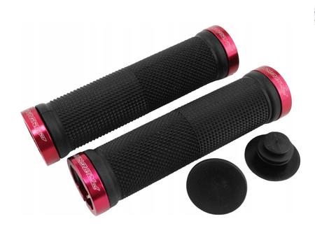 Manetki pg999 atv / jet ski / mtb (22+22mm, dł. 120mm) kolor czarny z czerwoną blokadą lock-on (999-107)
